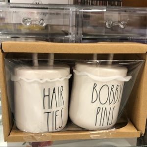 Rae Dunn hair ties & Bobby Pins ceramic